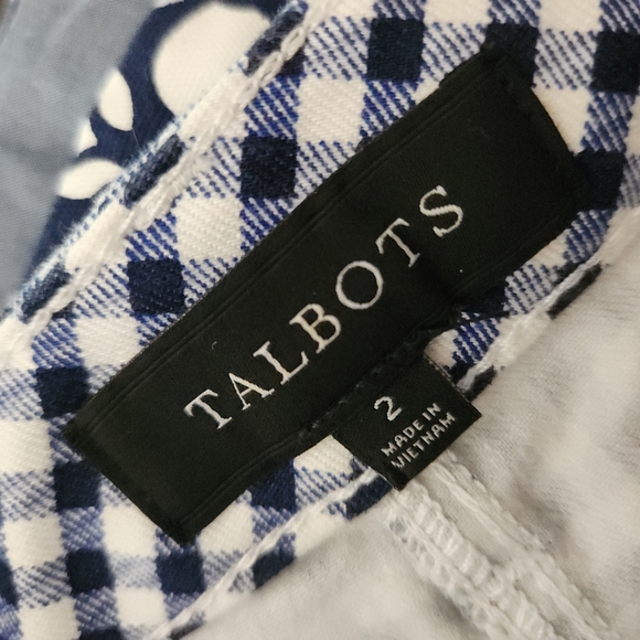 Talbots Blue and White Checkerboard Skirt  Size 2 - Picture 4 of 4